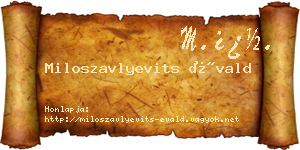 Miloszavlyevits Évald névjegykártya